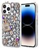 Crystal Flower Perfume Silicone Hard Case - SILVER for iPhone 14 Pro Max (Only Ground Shipping)