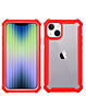 3in1 Hybrid Clear Soft TPU Hard PC Back Cover Case - RED for iPhone 14 / 13 (Only Ground Shipping)
