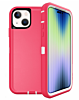 Heavy Duty Case for iPhone 14 / 13 (HOT PINK & WHITE) (Only Ground Shipping)