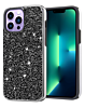 Bling Diamond Dual Layer Protection Case - BLACK for iPhone 14 Pro (Only Ground Shipping)