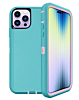 Heavy Duty Case for iPhone 14 Pro Max (LIGHTTEAL & PINK) (Only Ground Shipping)