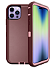 Heavy Duty Case for iPhone 14 Pro (MAROON & PINK) (Only Ground Shipping)
