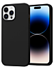 Soft Solid Silicone Case (Full Buttom Cover) - BLACK for iPhone 14 Pro Max (Only Ground Shipping)