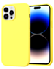 Soft Solid Silicone Case (Full Buttom Cover) - YELLOW for iPhone 14 Pro Max (Only Ground Shipping)