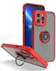Hard PC Rear / Soft TPU Colorful Border Case with I-ring Holder - RED for iPhone 14 Pro (Only Ground Shipping)