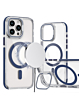 Thin Magnetic Clear Case with Camera Stand Kickstand - BLUE for iPhone 14 Pro Max (Only Ground Shipping)