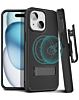 Dual Layer Hybrid Case and Belt Clip Holster - BLACK for iPhone 15 (Only Ground Shipping)