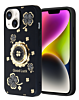 Luxury Diamond Shiny Cases with Ring - BLACK for iPhone 15 (Only Ground Shipping)