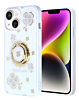 Luxury Diamond Shiny Cases with Ring - WHITE for iPhone 15 (Only Ground Shipping)