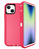 Heavy Duty Case for iPhone 15 (HOT PINK & WHITE) (Only Ground Shipping)