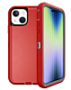 Heavy Duty Case for iPhone 15 (RED & GRAY) (Only Ground Shipping)