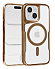 Glossy & Transparent Magnetic Case - DESERT GOLD for iPhone 15 (Only Ground Shipping)