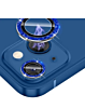 Glitter Diamond Camera Lens with HD Tempered Glass for iPhone 15 / 15 Plus (BLUE)