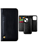 iPhone 14 Plus / 15 Plus Genuine Leather Magnetic Wallet Case with Credit Card Slot - BLACK (Only Ground Shipping)