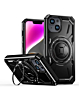 Full-Body Rugged Shockproof Case with Built-in Ring Holder - BLACK for iPhone 15 (Only Ground Shipping)