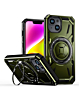 Full-Body Rugged Shockproof Case with Built-in Ring Holder - GREEN for iPhone 15 (Only Ground Shipping)
