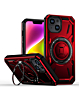 Full-Body Rugged Shockproof Case with Built-in Ring Holder - RED for iPhone 15 (Only Ground Shipping)