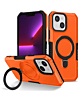 Hard PC Shockproof Case w /Ring Holder - ORANGE for iPhone 15 (Only Ground Shipping)