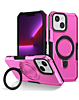 Hard PC Shockproof Case w /Ring Holder - PINK for iPhone 15 (Only Ground Shipping)