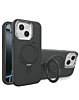 Support Heavy Duty Case with Wireless Charging Kickstand - BLACK for iPhone 15 (Only Ground Shipping)