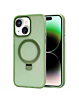 Carbon Wireless Charging Case with Ring Stand - GREEN for iPhone 15 (Only Ground Shipping)