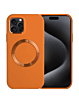 Soft Solid Silicone Case with Wireless Charging - ORANGE for iPhone 15 Pro (Only Ground Shipping)
