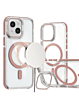 Thin Magnetic Clear Case with Camera Stand Kickstand - PINK for iPhone 15 (Only Ground Shipping)