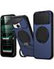 Flip Lens Cover Case with MagSafe Ring Kickstand (NAVY BLUE) for iPhone 14 Plus / 15 Plus (Only Ground Shipping)