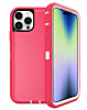 Heavy Duty Case for iPhone 15 Pro (HOT PINK & WHITE) (Only Ground Shipping)