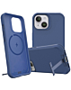 Wireless Charger Silicone Case with Metal Kickstand - BLUE for iPhone 15 Pro (Only Ground Shipping)