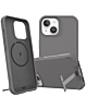 Wireless Charger Silicone Case with Metal Kickstand - GRAY for iPhone 15 Pro (Only Ground Shipping)