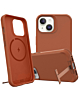 Wireless Charger Silicone Case with Metal Kickstand - ORANGE for iPhone 15 Pro (Only Ground Shipping)