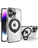 Magnetic Clear Cases with Magsafe Ring Stand - BLACK for iPhone 15 Pro (Only Ground Shipping)