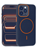 Magnetic Leather Soft Cases - BLUE & ORANGE for iPhone 15 Pro (Only Ground Shipping)