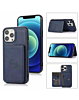 Leather Pocket Wallet Case - BLUE for iPhone 15 Pro (Only Ground Shipping)