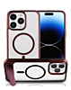 Magsafe Case with Metal Stander - WINE RED for iPhone 15 Pro (Only Ground Shipping)