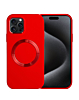 Soft Solid Silicone Case with Wireless Charging - RED for iPhone 15 Pro (Only Ground Shipping)