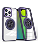 Transparent Wireless Charging Case with Ring Holder - PURPLE for iPhone 15 Pro (Only Ground Shipping)