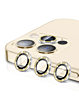 Order the glitter diamond camera lens with HD tempered glass for iPhone 15 Pro and 15 Pro Max in gold.