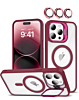Transpalet Silicone case & Camera stand with Camera Lens - WINE for iPhone 15 Pro Max (Only Ground Shipping)