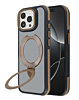 Matte Transparent Case with Wireless Charging Kickstand - DARK BROWN for iPhone 15 Pro Max (Only Ground Shipping)
