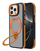 Matte Transparent Case with Wireless Charging Kickstand - ORANGE for iPhone 15 Pro Max (Only Ground Shipping)