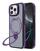 Matte Transparent Case with Wireless Charging Kickstand - PURPLE for iPhone 15 Pro Max (Only Ground Shipping)