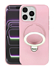 Pastel Shield Carbon Fiber Magnetic Kickstand Case (PINK) for iPhone 15 Pro Max (Only Ground Shipping)