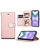 Elegant Leather Wallet Case - ROSE GOLD for iPhone 15 Pro Max (Only Ground Shipping)