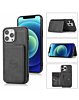 Leather Pocket Wallet Case - BLACK for iPhone 15 Pro Max (Only Ground Shipping)