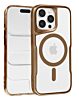 Glossy & Transparent Magnetic Case - DESERT GOLD for iPhone 15 Pro Max (Only Ground Shipping)