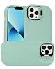 Soft Silicon Protective Case with Camera Stand - TEAL for iPhone 15 Pro Max (Only Ground Shipping)