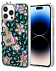 Crystal Flower Perfume Silicone Hard Case - GREEN for iPhone 15 Pro Max (Only Ground Shipping)