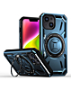 Full-Body Rugged Shockproof Case with Built-in Ring Holder - BLUE for iPhone 14 Plus / 15 Plus (Only Ground Shipping)